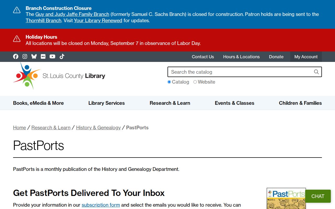 Maryland Heights previous residents research through SLCL PastPorts
